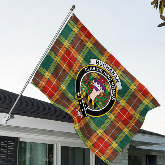 Buchanan Old Sett Tartan Classic Crest House Flag