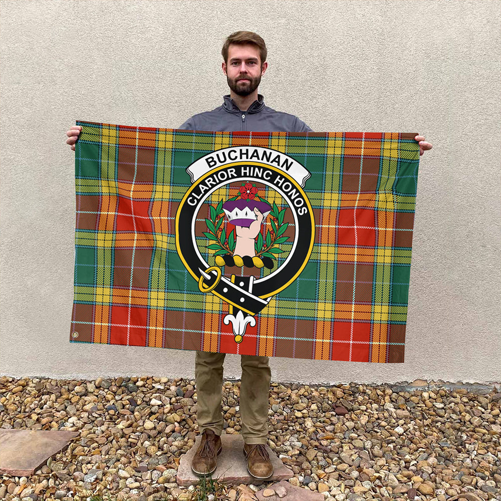 Buchanan Old Sett Tartan Classic Crest House Flag