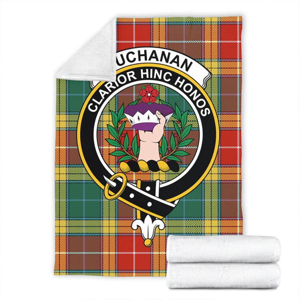 Buchanan Old Sett Tartan Crest Premium Blanket