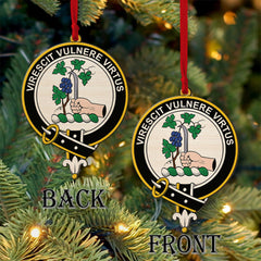 Burnett Tartan Crest Wood Acrylic Ornament