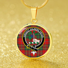 Burnett Modern Tartan Crest Circle Necklace