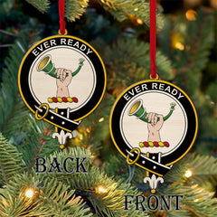 Burns Tartan Crest Wood Acrylic Ornament