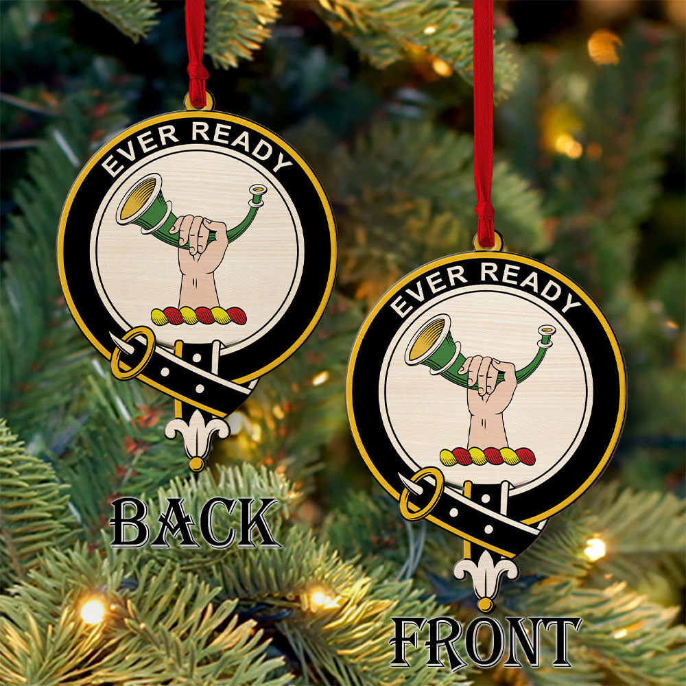 Burns Tartan Crest Wood Acrylic Ornament