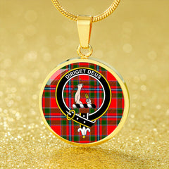 Butter Tartan Crest Circle Necklace