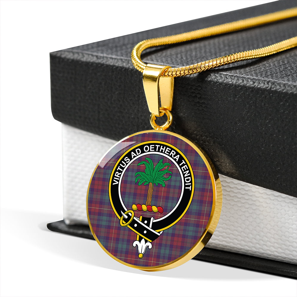 Cairns of Finavon Weathered Tartan Crest Circle Necklace