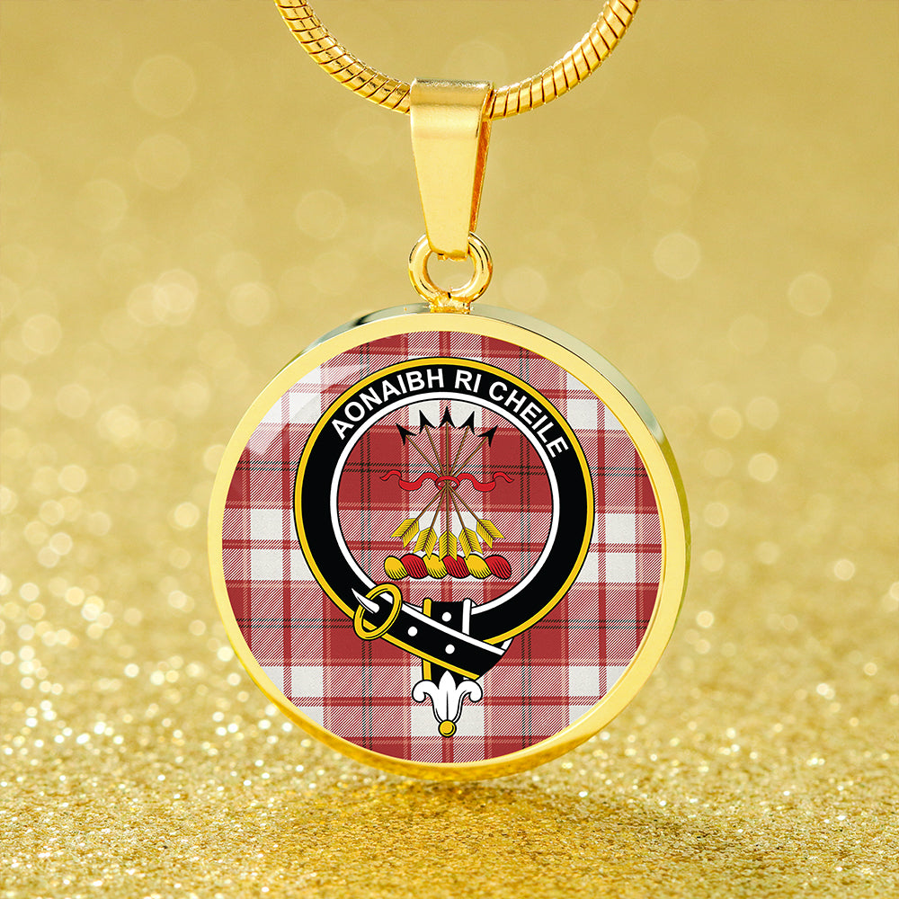 Cameron Hose #2 Weathered 2 Tartan Crest Circle Necklace