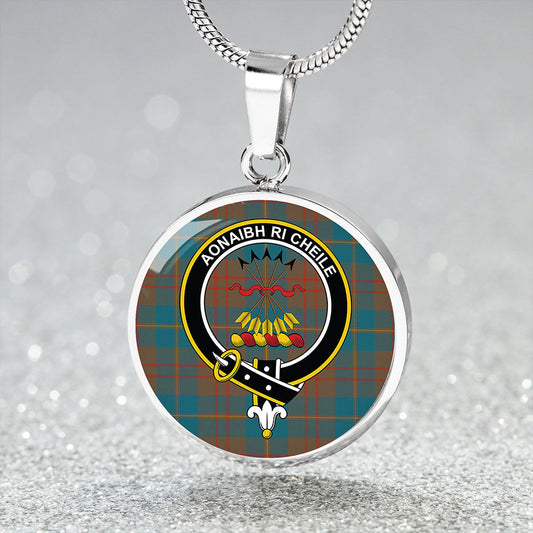 Cameron Hunting Ancient 2 Tartan Crest Circle Necklace