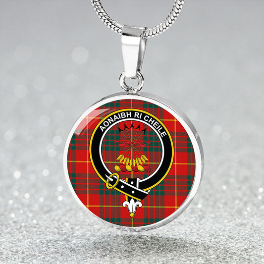 Cameron Modern 2 Tartan Crest Circle Necklace