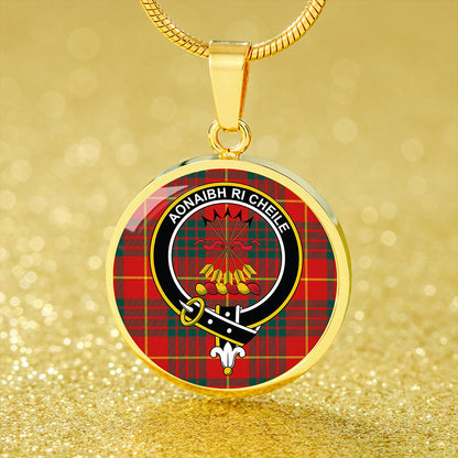 Cameron Modern 2 Tartan Crest Circle Necklace