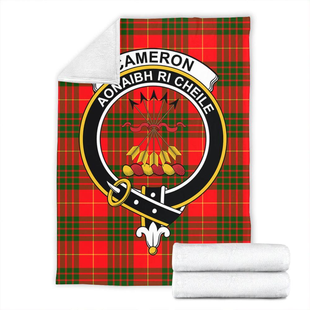 Cameron Modern Tartan Crest Premium Blanket