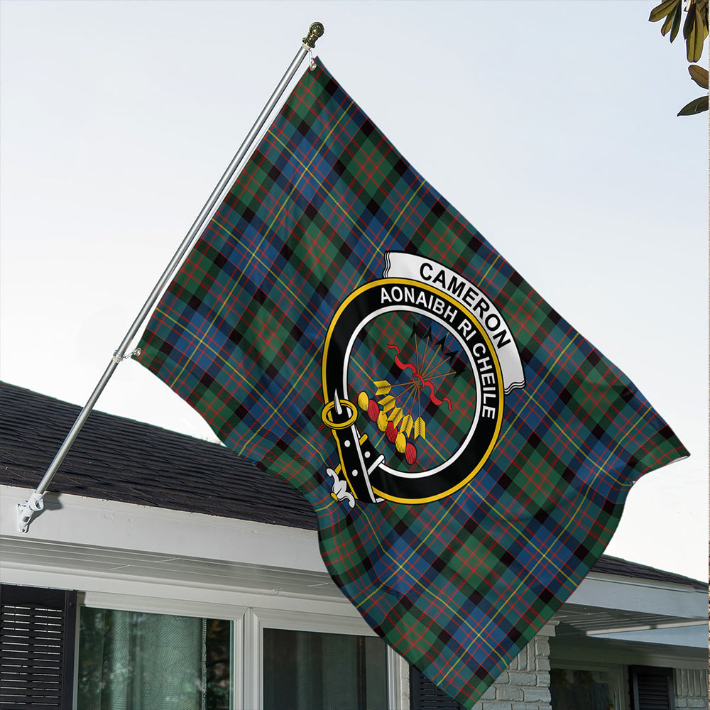 Cameron of Erracht Ancient Tartan Classic Crest House Flag