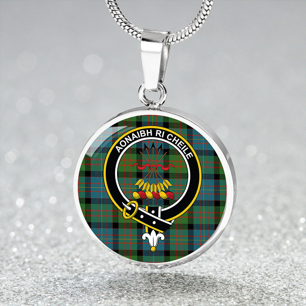 Cameron of Erracht Ancient 2 Tartan Crest Circle Necklace