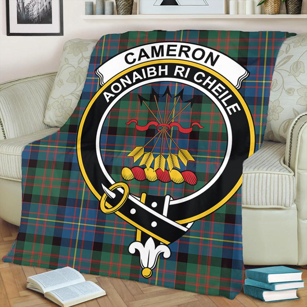 Cameron of Erracht Ancient Tartan Crest Premium Blanket