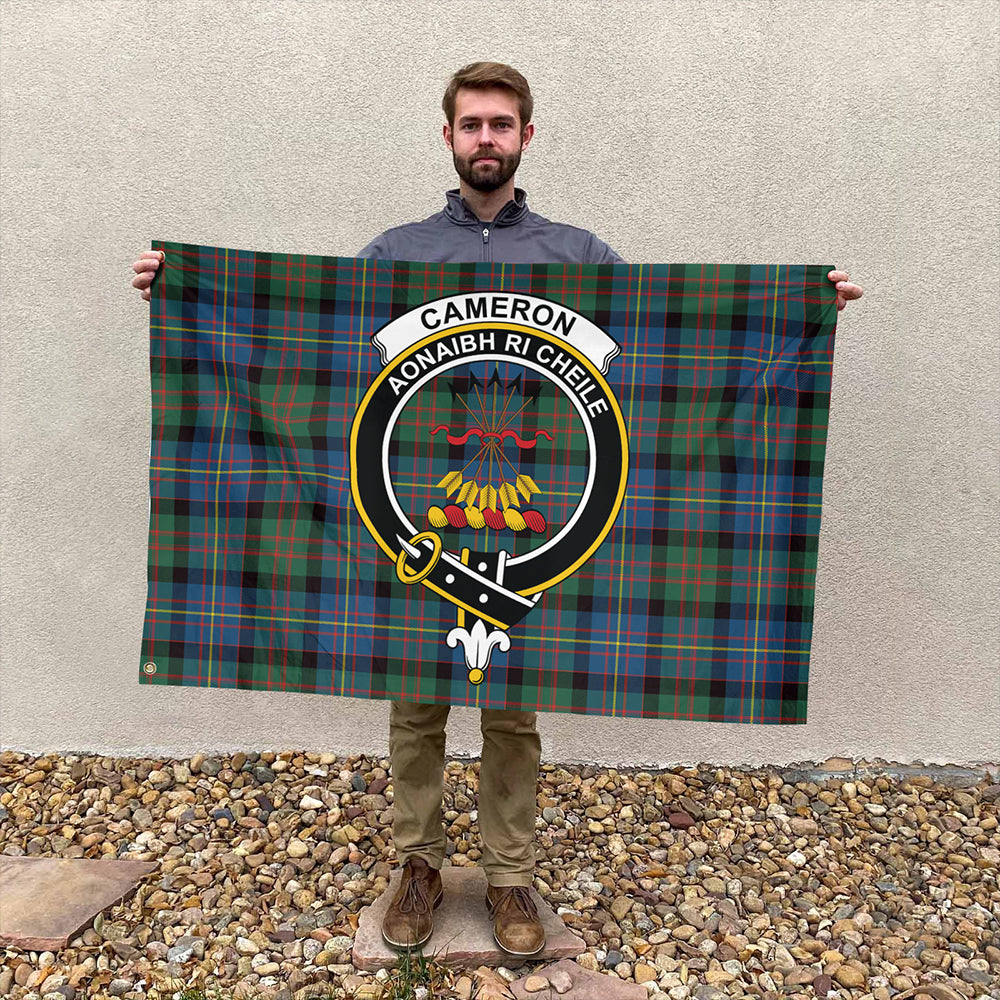 Cameron of Erracht Ancient Tartan Classic Crest House Flag