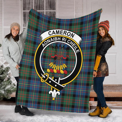 Cameron of Erracht Ancient Tartan Crest Premium Blanket