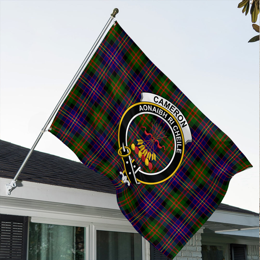 Cameron of Erracht Modern Tartan Classic Crest House Flag