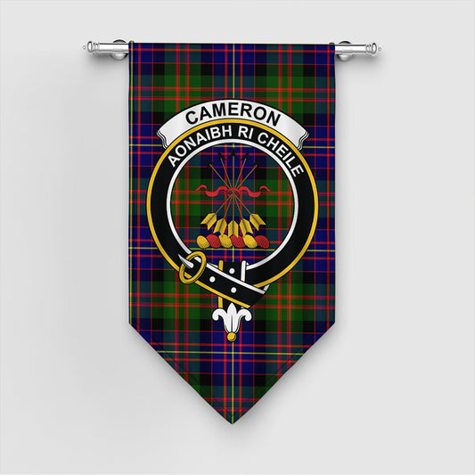 Cameron of Erracht Modern Tartan Crest Gonfalon