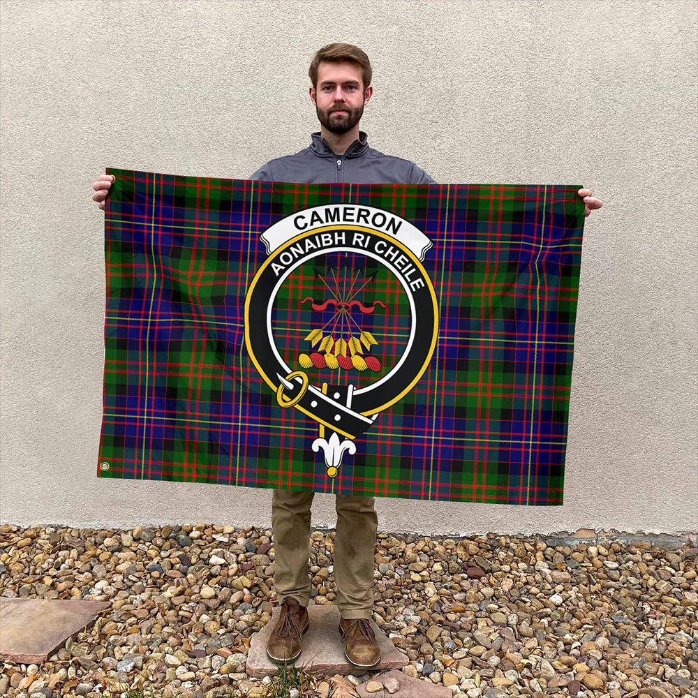 Cameron of Erracht Modern Tartan Classic Crest House Flag