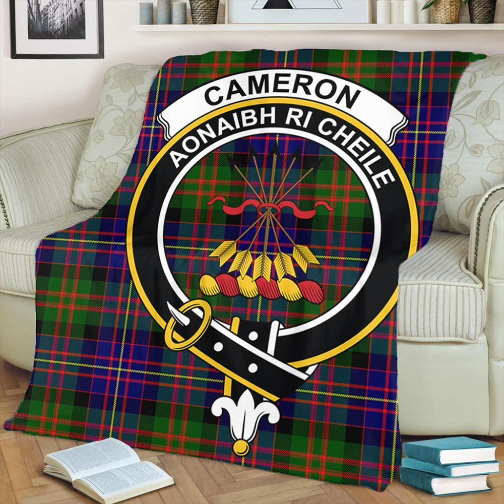 Cameron of Erracht Modern Tartan Crest Premium Blanket