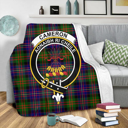 Cameron of Erracht Modern Tartan Crest Premium Blanket