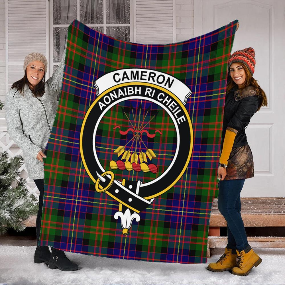 Cameron of Erracht Modern Tartan Crest Premium Blanket