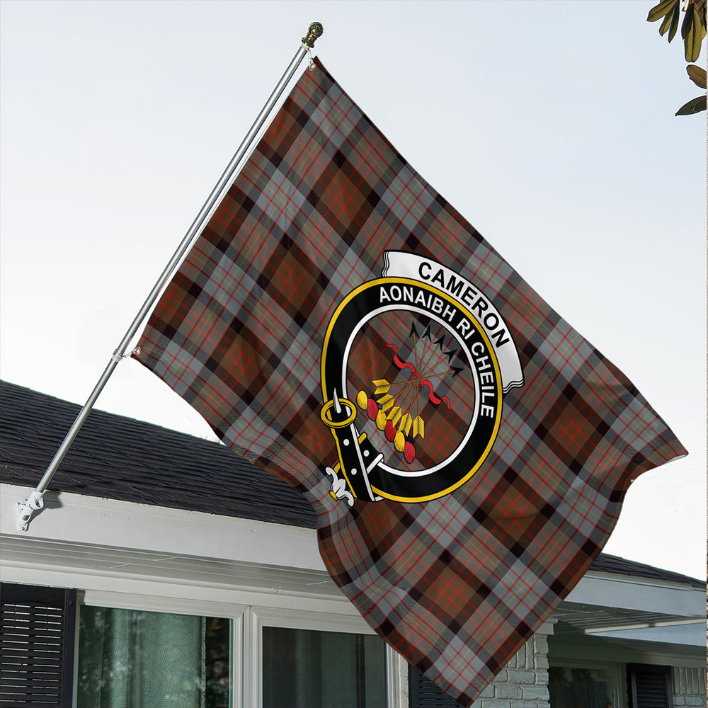 Cameron of Erracht Weathered Tartan Classic Crest House Flag