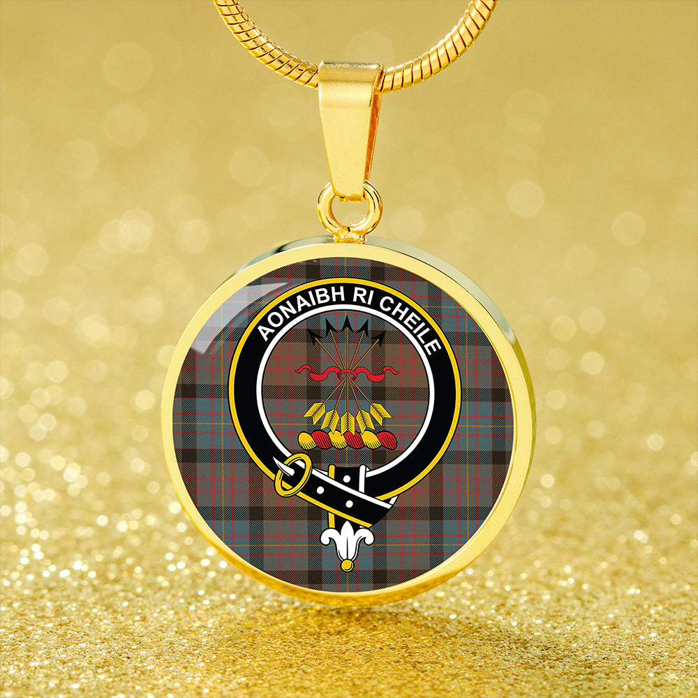 Cameron of Erracht Weathered 2 Tartan Crest Circle Necklace