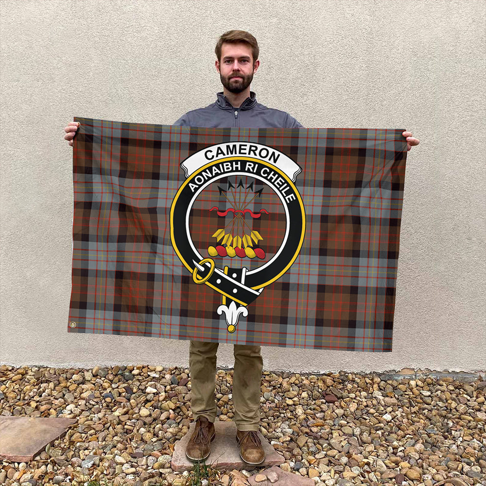 Cameron of Erracht Weathered Tartan Classic Crest House Flag