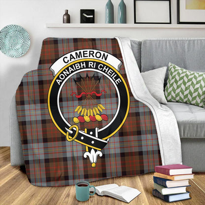 Cameron of Erracht Weathered Tartan Crest Premium Blanket