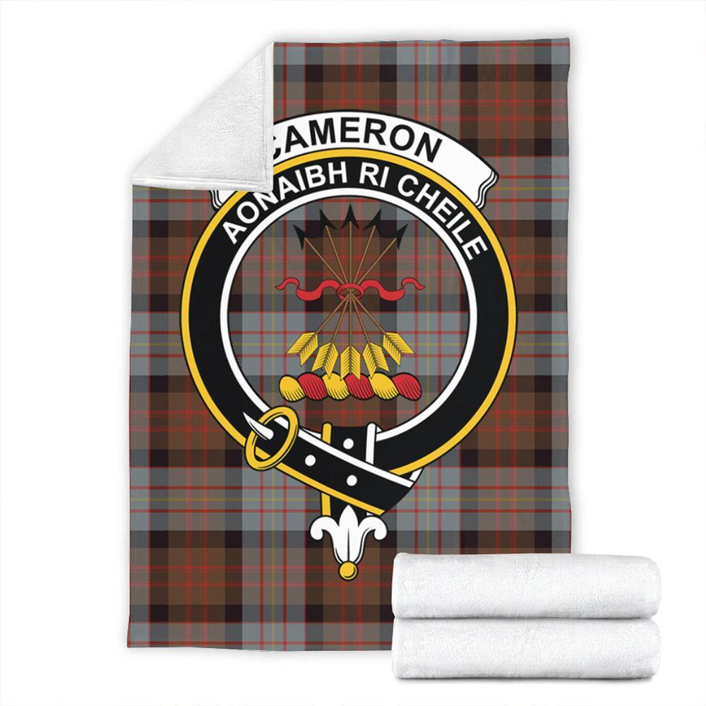 Cameron of Erracht Weathered Tartan Crest Premium Blanket