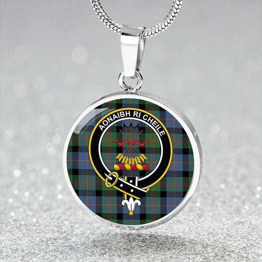 Cameron of Erracht #3 Ancient 2 Tartan Crest Circle Necklace