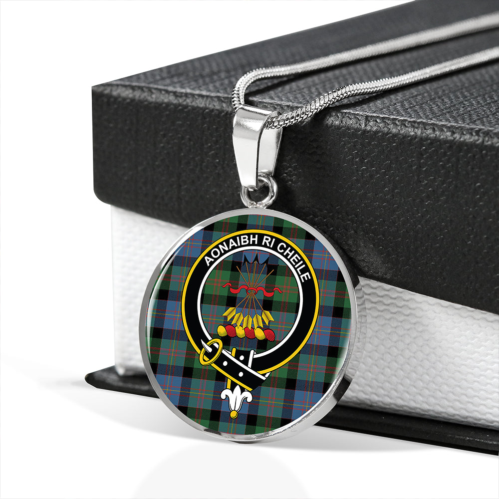 Cameron of Erracht #3 Ancient 2 Tartan Crest Circle Necklace