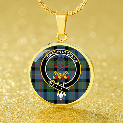 Cameron of Erracht #3 Ancient 2 Tartan Crest Circle Necklace