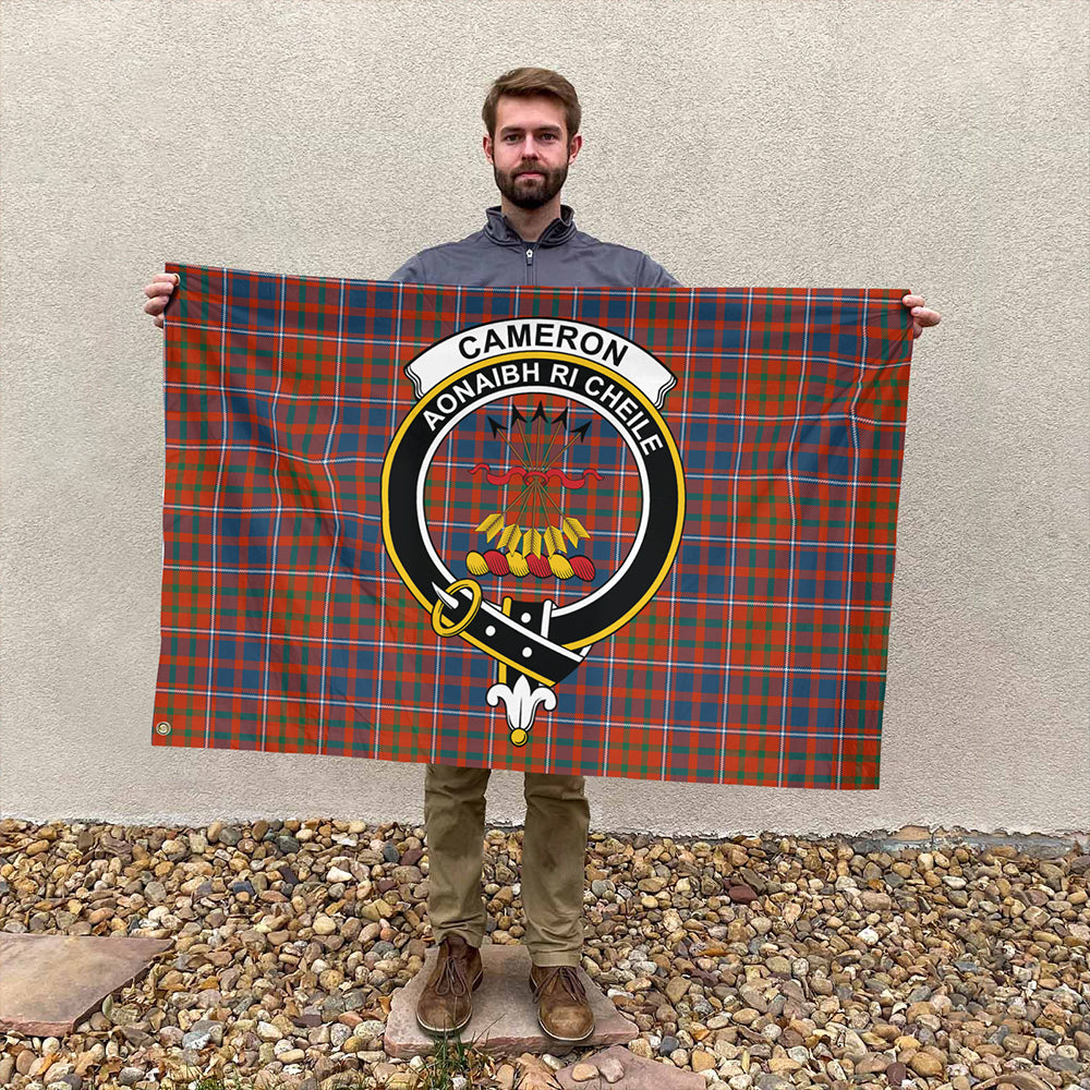 Cameron of Lochiel Ancient Tartan Classic Crest House Flag