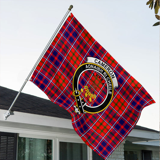 Cameron of Lochiel Modern Tartan Classic Crest House Flag