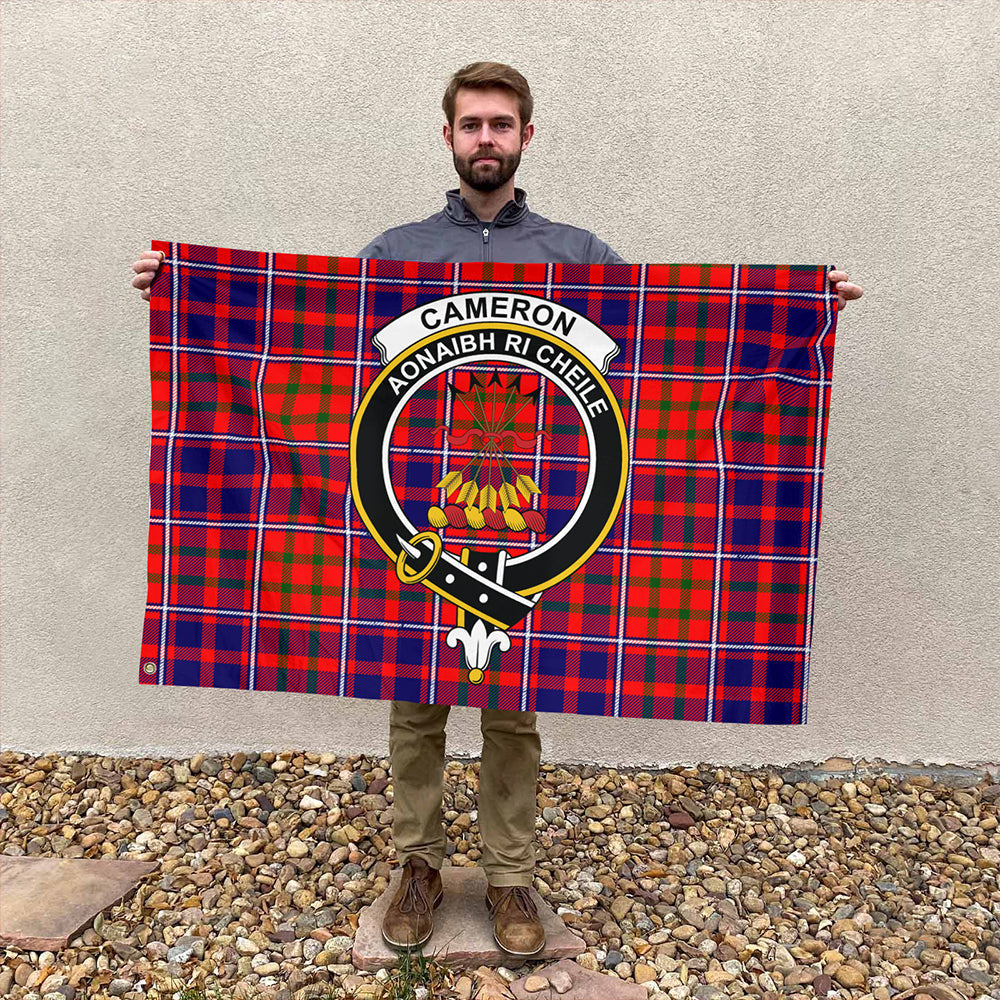 Cameron of Lochiel Modern Tartan Classic Crest House Flag