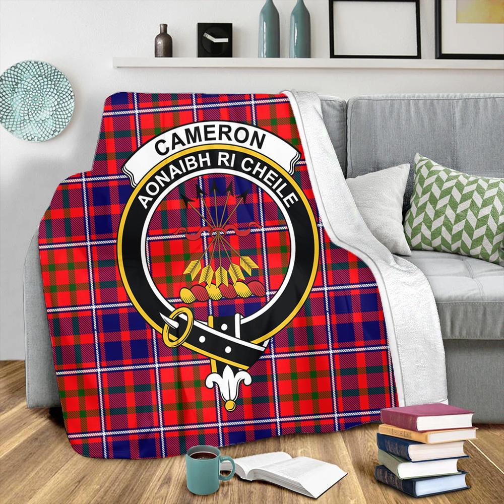 Cameron of Lochiel Modern Tartan Crest Premium Blanket