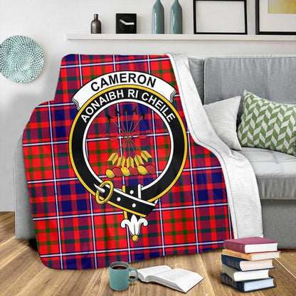 Cameron of Lochiel Modern Tartan Crest Premium Blanket