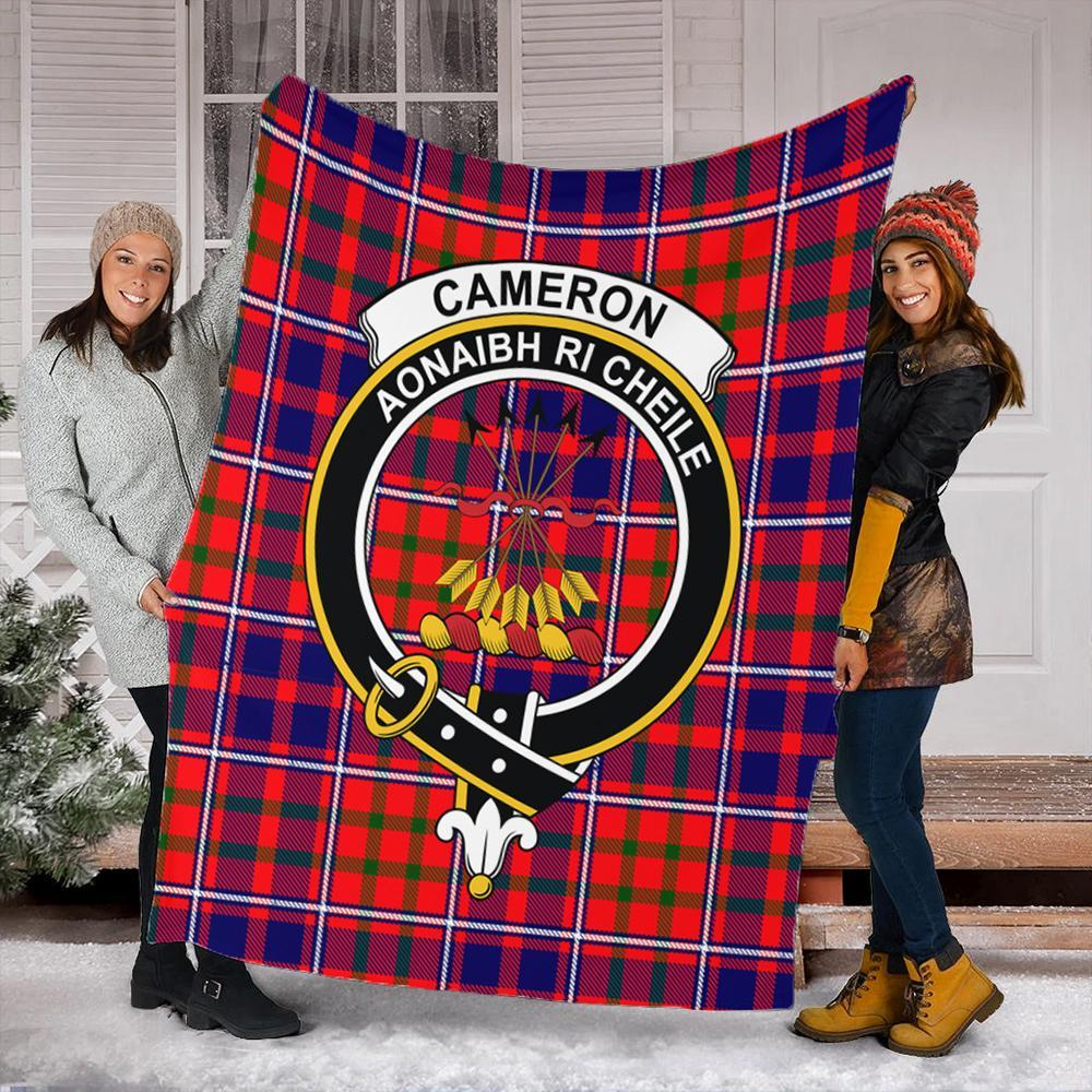 Cameron of Lochiel Modern Tartan Crest Premium Blanket