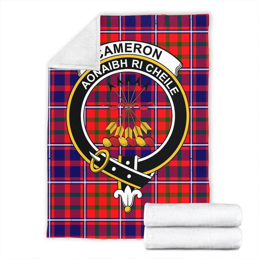 Cameron of Lochiel Modern Tartan Crest Premium Blanket