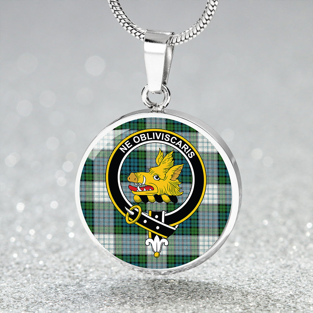 Campbell 42nd Dress Ancient 2 Tartan Crest Circle Necklace