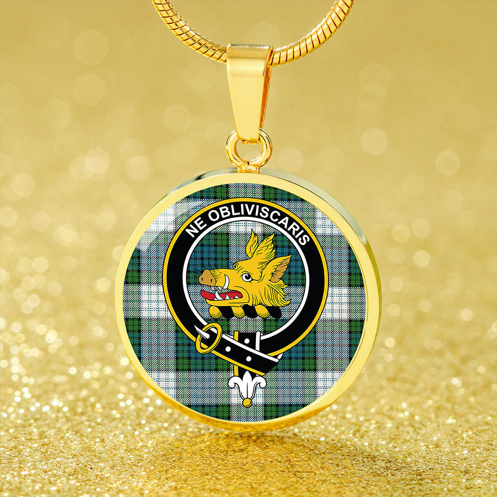 Campbell 42nd Dress Ancient 2 Tartan Crest Circle Necklace