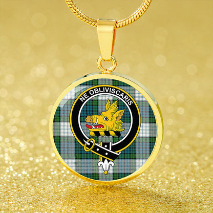 Campbell 42nd Dress Ancient 2 Tartan Crest Circle Necklace