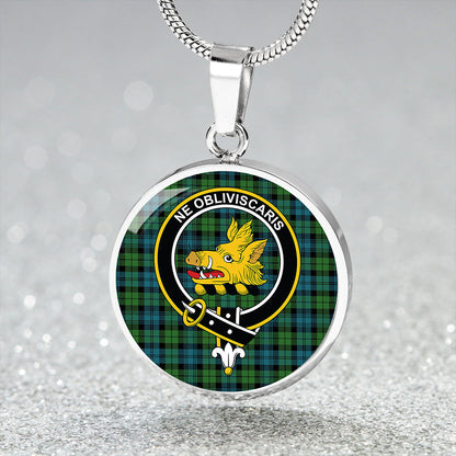 Campbell Ancient 2 Tartan Crest Circle Necklace