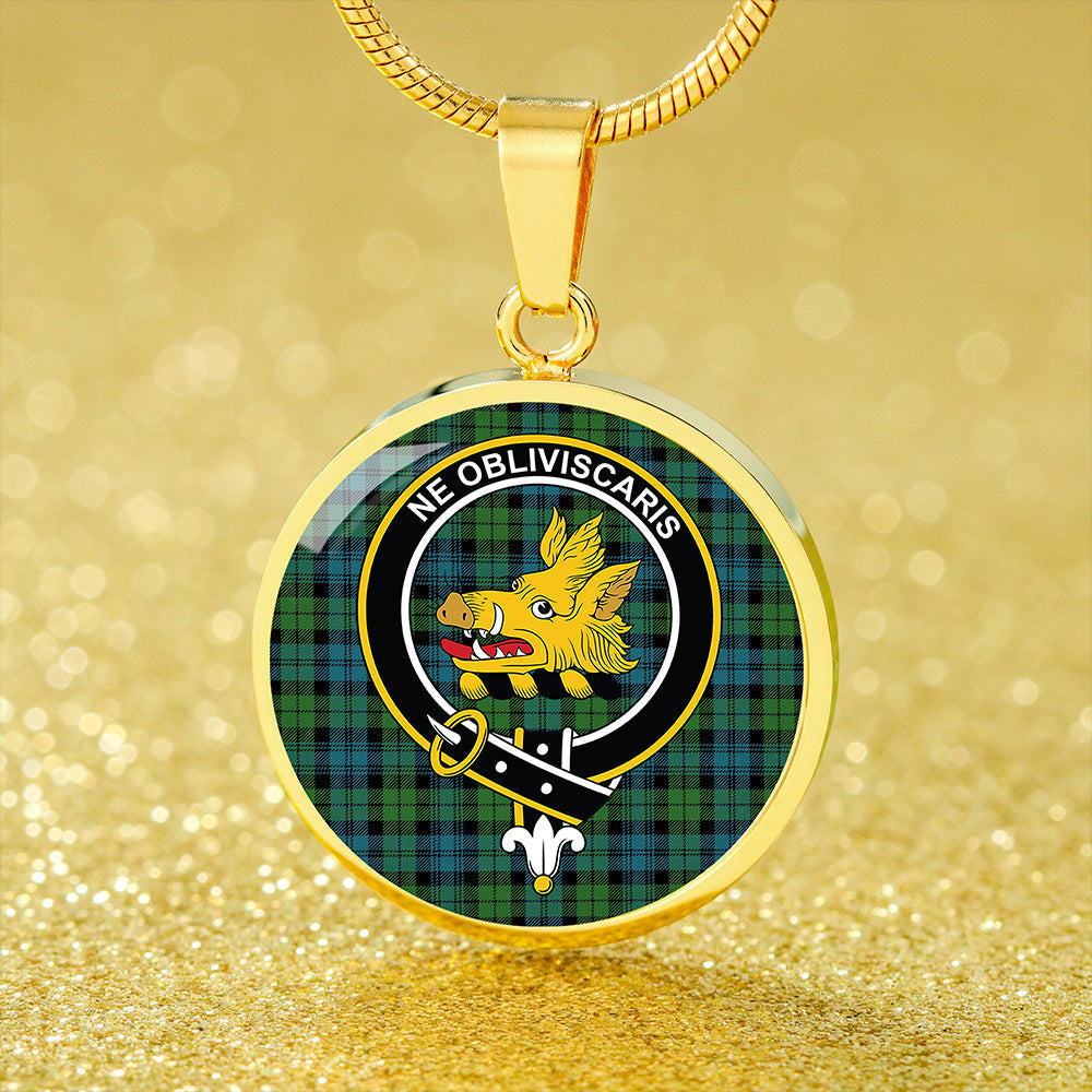 Campbell Ancient 2 Tartan Crest Circle Necklace