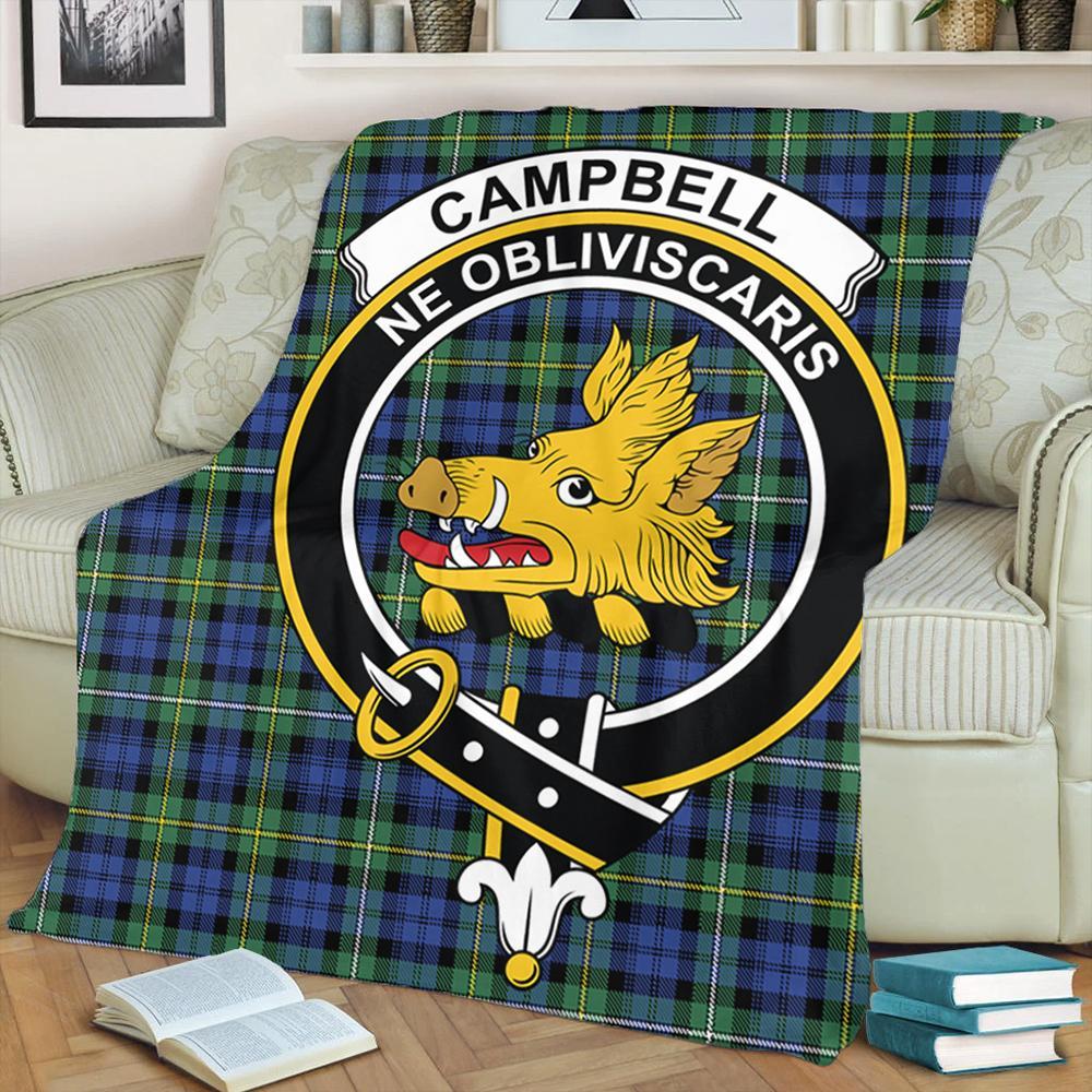 Campbell Argyll Ancient Tartan Crest Premium Blanket