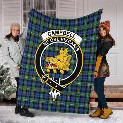 Campbell Argyll Ancient Tartan Crest Premium Blanket