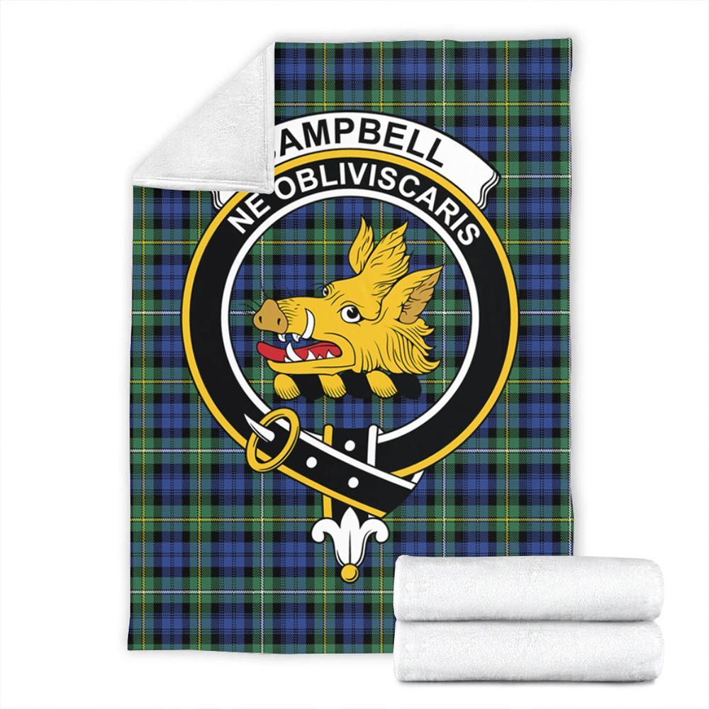 Campbell Argyll Ancient Tartan Crest Premium Blanket