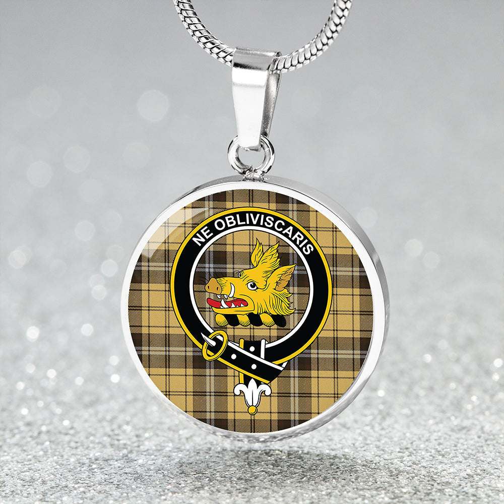 Campbell Camel Weathered 2 Tartan Crest Circle Necklace