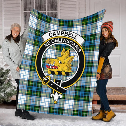 Campbell Dress Ancient Tartan Crest Premium Blanket